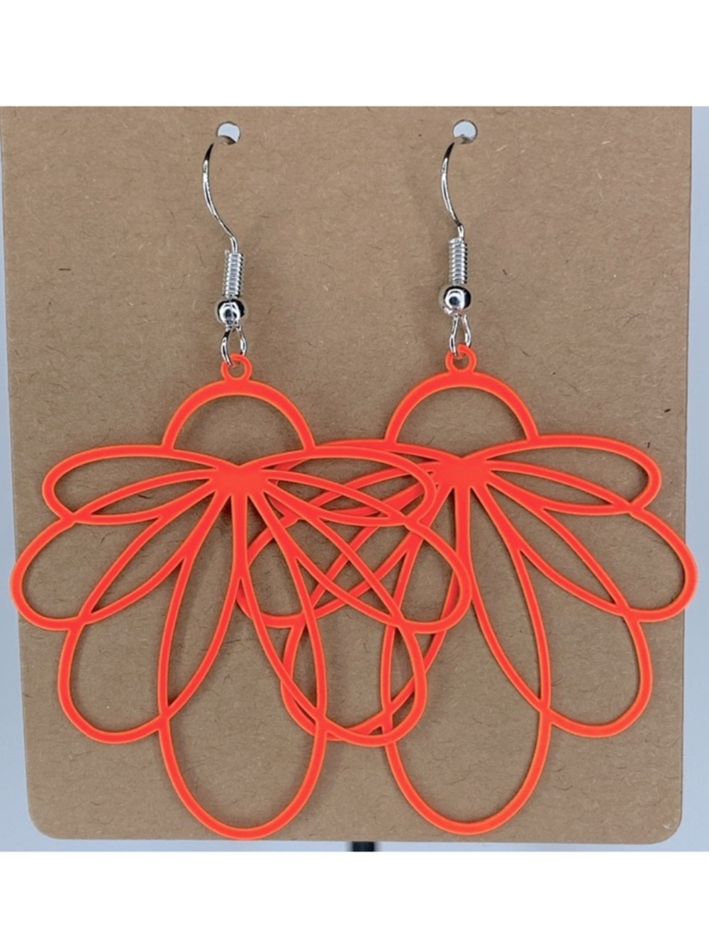 Light Weight Brass Leaf Fluorescent Earrings  Fashion Jewelry